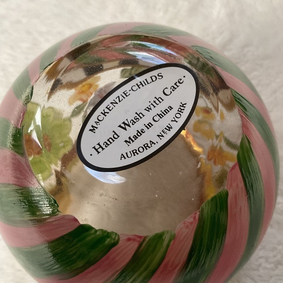 MacKenzie-Childs Hand-Painted Flower Market Glass Globe Vase/Candle Holder - Picture 6 of 14